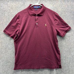 Polo Ralph Lauren Polo Shirt Mens Medium Red Classic Fit Cotton Casual Pony Logo